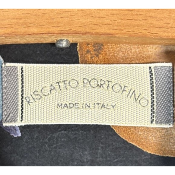 Riscatto Portofino Shirt Men’s Size M Geometric Stone Fruit AOP‎ Cupro Camp - Picture 7 of 16